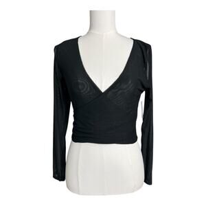 BP Black Whimsygoth Blouse Shirt Top Sheer Vamp Vampire Goth Romantic Tragic M